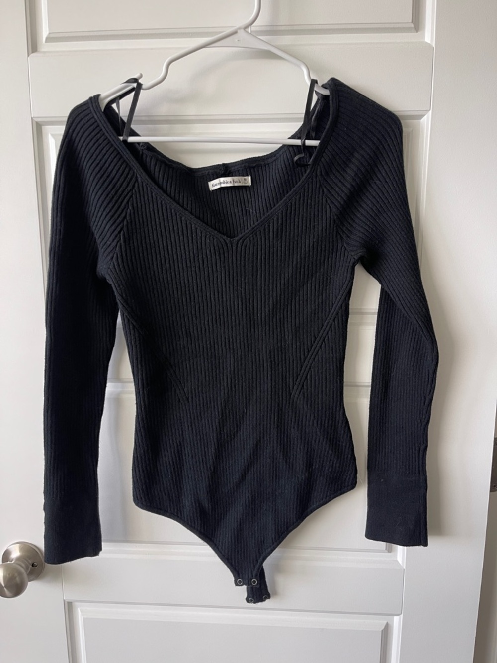 Abercrombie Off The Shoulder Knit Long Sleeve Bodysuit